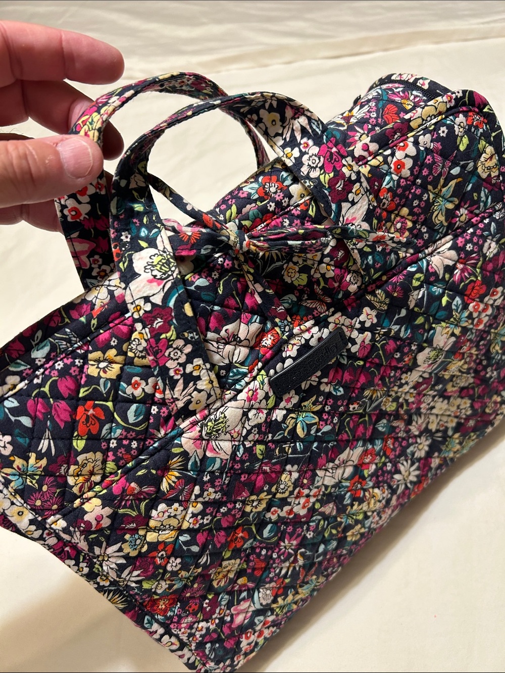 Vera Bradley Quilted Floral Travel Tote - Navy Multi Floral